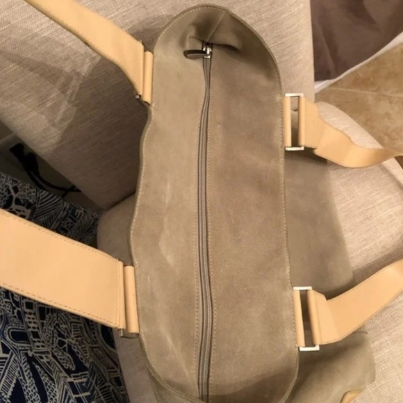 Tumi | Suede Leather Zippered Satchel Bag Purse - Picture 5 of 6